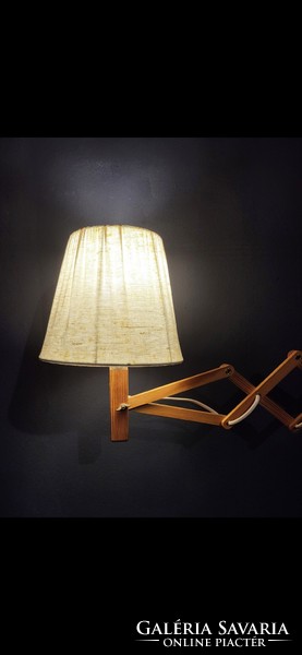 Vintage mcm skandináv fali lámpa fenyő