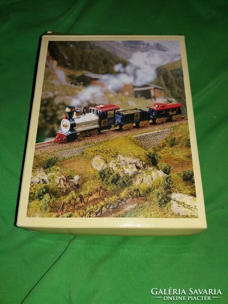 Retro amerikai Western játék vonat gőzös vagonokkal körpályával dobozával működik a képek szerint