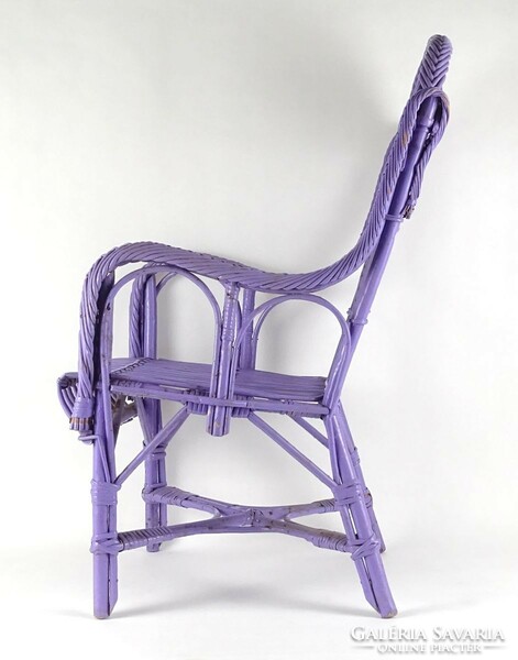 1Q773 old retro purple children's rattan rocking chair