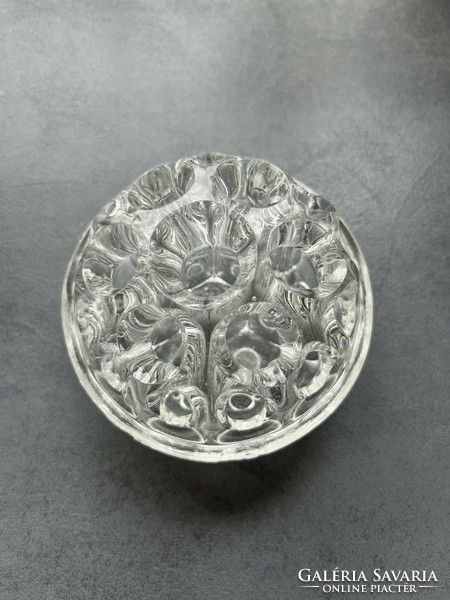 Marked, Italian solid glass ikebana, flower organizer or desk pencil, pen holder