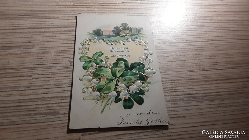 Antique embossed greeting postcard.