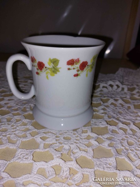 Rózsás szélű porcelán bögre, csésze, Mahlwerck porzellan + 1db bögre ajándék