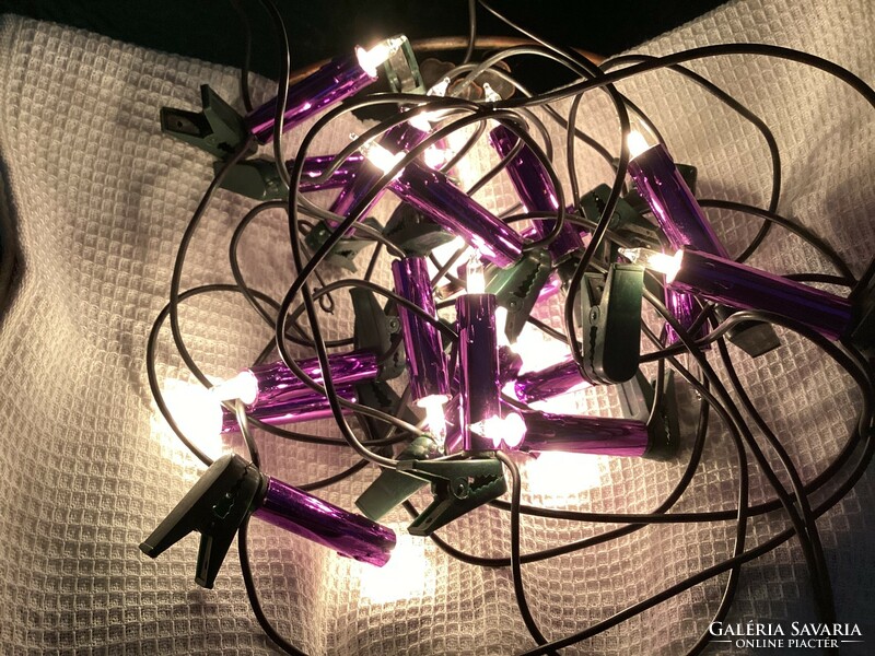 Old purple candle light string light string Christmas tree decoration