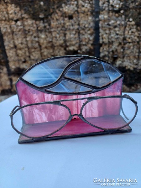 Antik ólomüveg szemüvegtartó