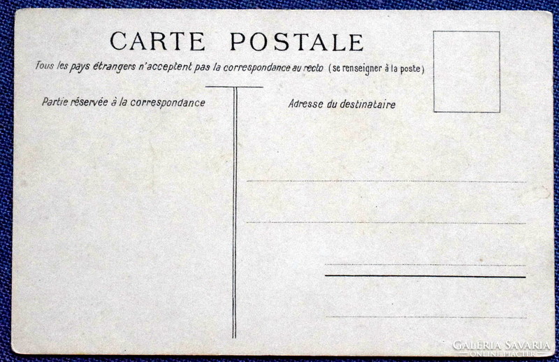 Antique art nouveau graphic litho postcard - children playing / lindt chocolate advertisement