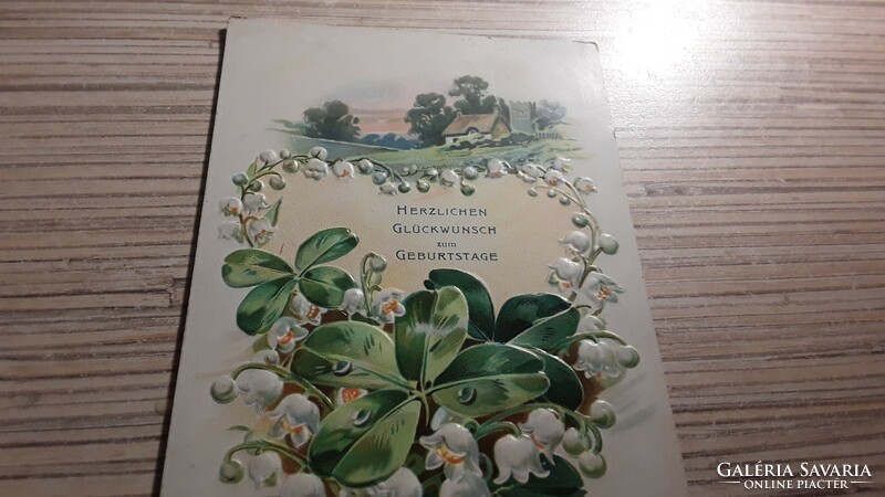 Antique embossed greeting postcard.