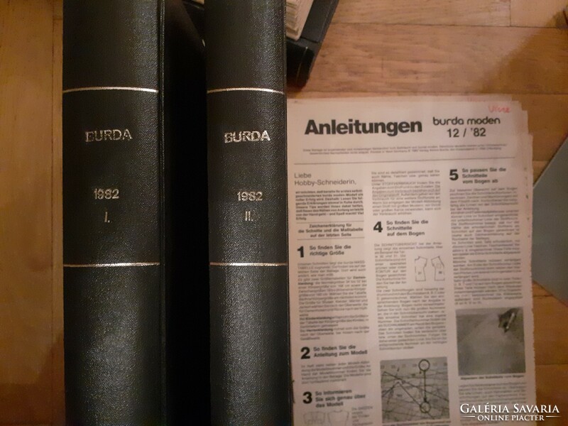 Burda 1982/2-7 and 1982/8-12 neatly bound together + attachments