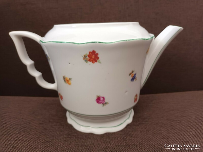 Zsolnay antique flower pattern tea spout