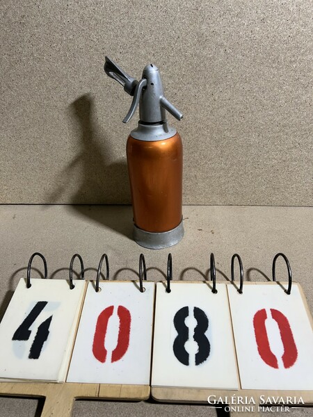 Soda siphon, vintage, aluminum, 30 cm high. 4080