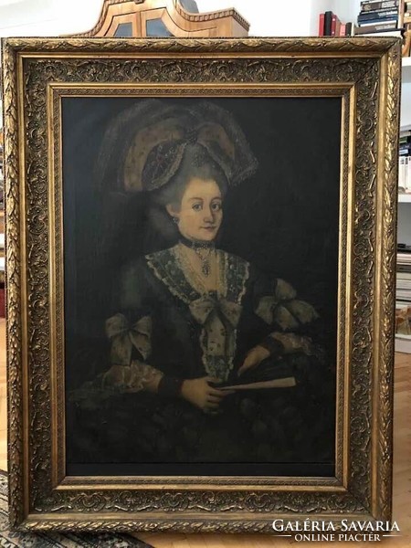 Gróf Lónyay feleségét ábrázóló portré Plattyhy Anna Mária