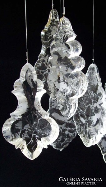 Original antique glass crystal chandelier pendants