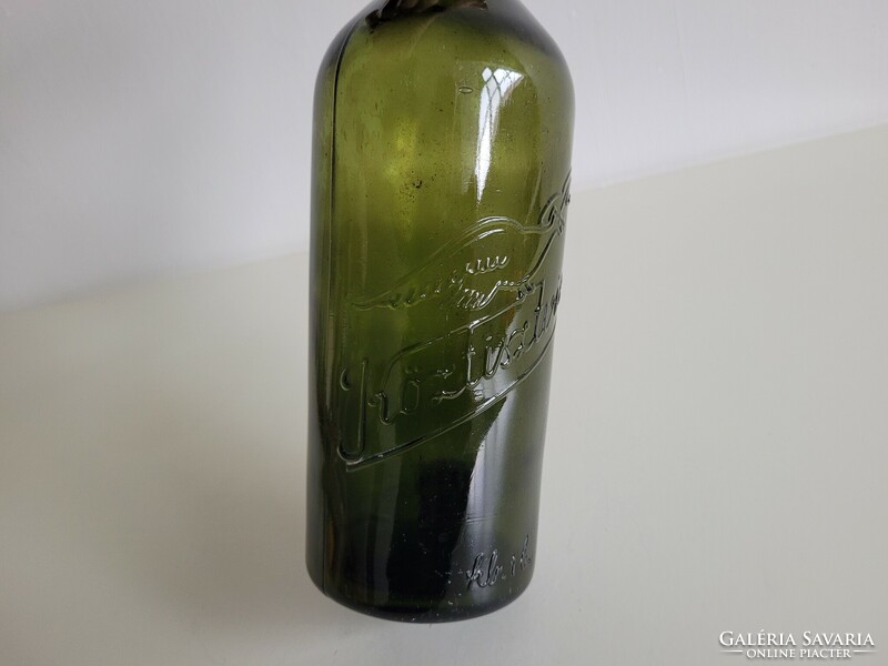 Régi zöld üvegpalack vintage italos üveg Köztisztviselők