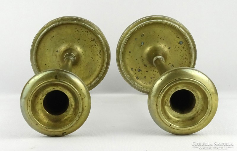 1Q741 antique large xix. Pair of century copper candle holders 31 cm