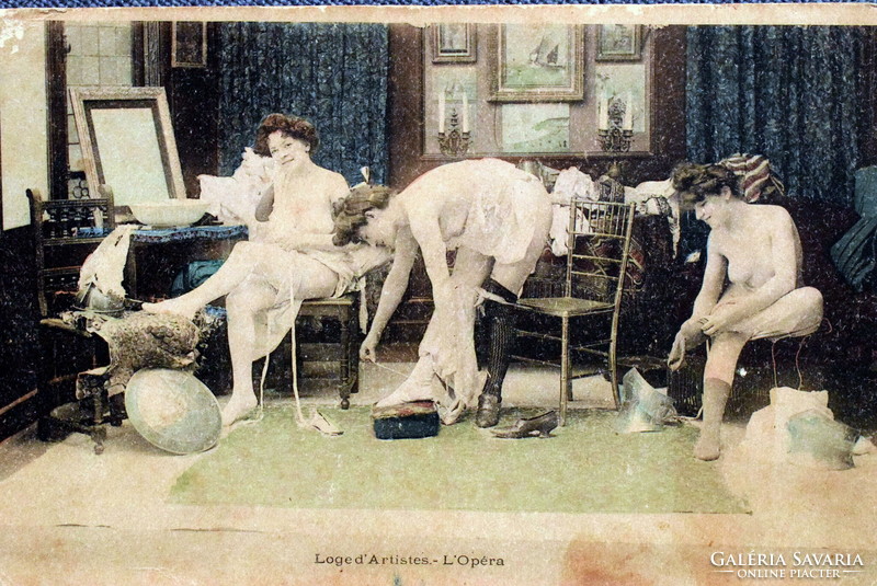 Antique spicy photo postcard - naked ladies