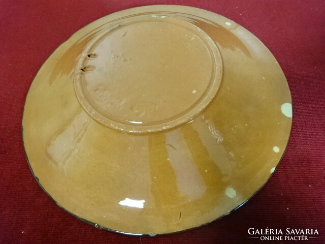 Karcagi clay industry htsz, glazed ceramic wall plate, diameter 26 cm. Jokai.