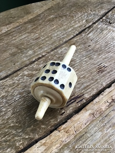 Antique 19th Century bone spinner -teetotum-