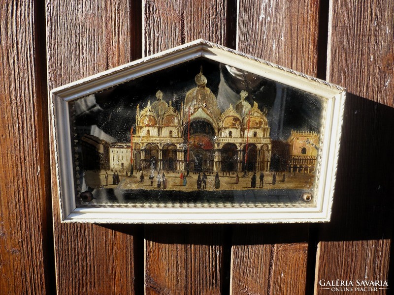 Old mirror painting Venice-Szent Mark Square
