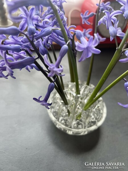 Marked, Italian solid glass ikebana, flower organizer or desk pencil, pen holder