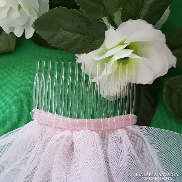 New Handmade 2 Layer Satin Edge Pink Bridal Veil (22.3)