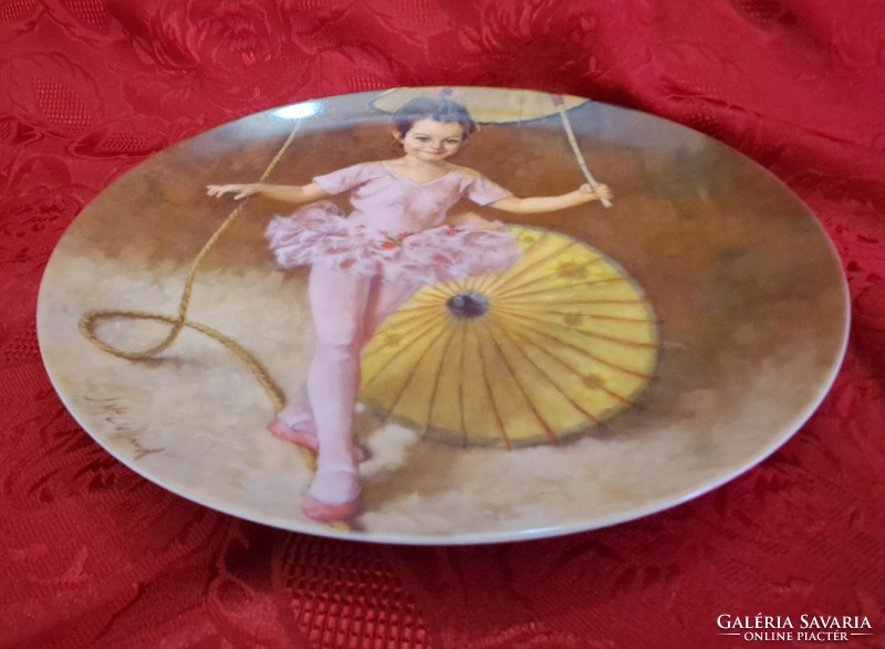Balerinás dísztányér kínai cirkuszos porcelán tányér (L4459)