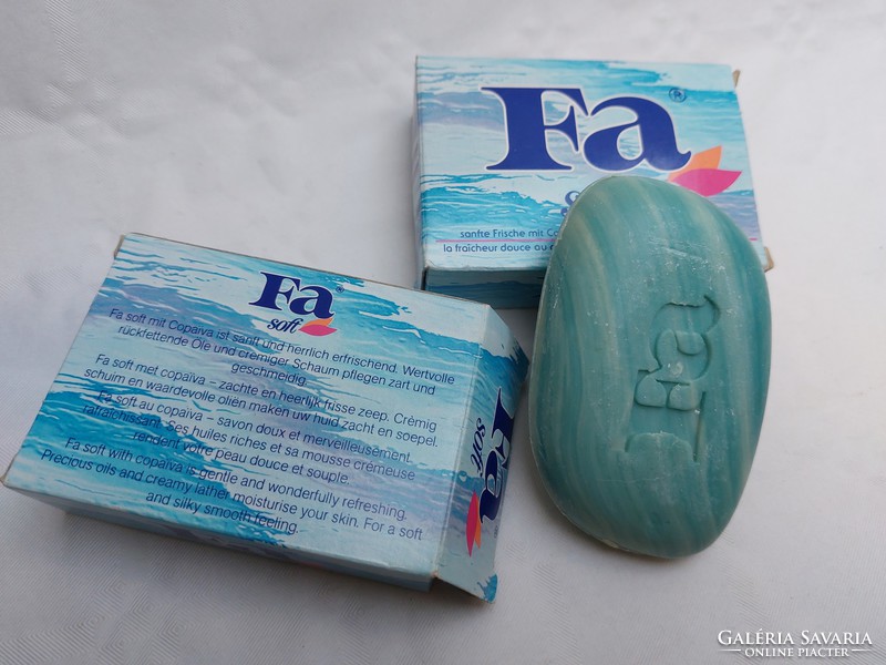 Retro blue wooden soap with old toilet soap