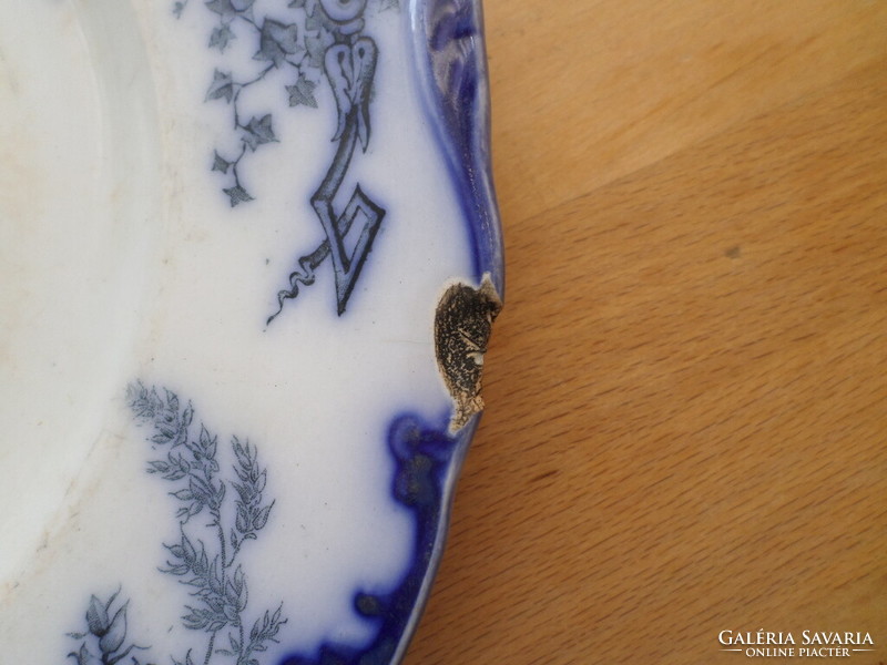 5db antik Cauldon fajansz tányér 26 cm - HIBÁSAK