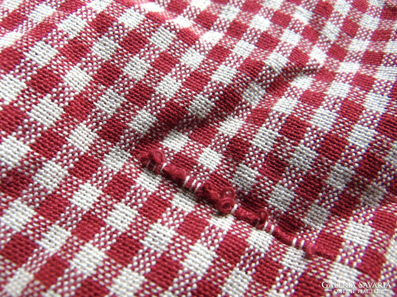Checkered / pom-pom kitchen curtains 2 pcs