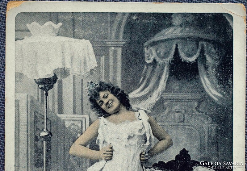 Antique spicy photo postcard - Leder Lady