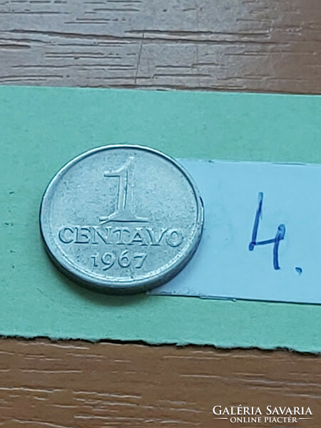 Brazil brasil 1 centavo 1967 stainless steel 4