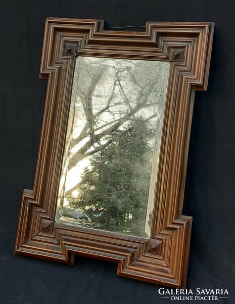 Rare shape, pewter mirror, 49x70 cm