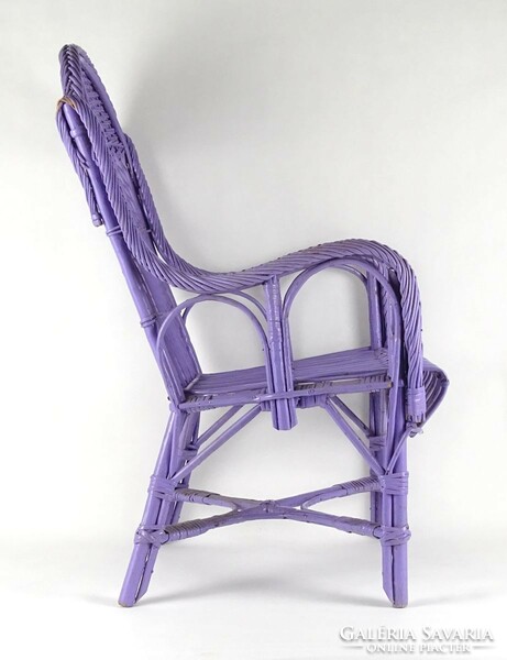 1Q773 old retro purple children's rattan rocking chair