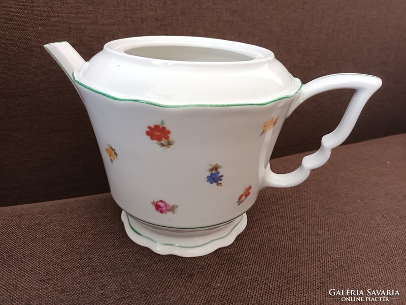 Zsolnay antique flower pattern tea spout