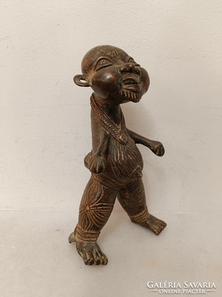 Antik afrikai szobor benini bronz harcos figura Benin 465 8200