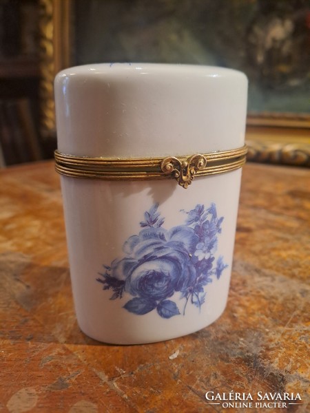 Old Limoges porcelain oval cup, box