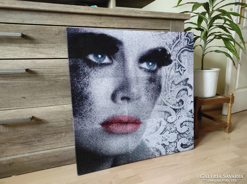 Home decoration: wall picture of a woman's face (75 x 75 cm, new)