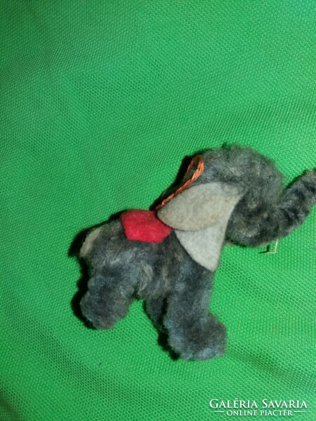 Antique traffic goods wire frame micro plush velvet lucky elephant figurine 8 cm as shown in the pictures