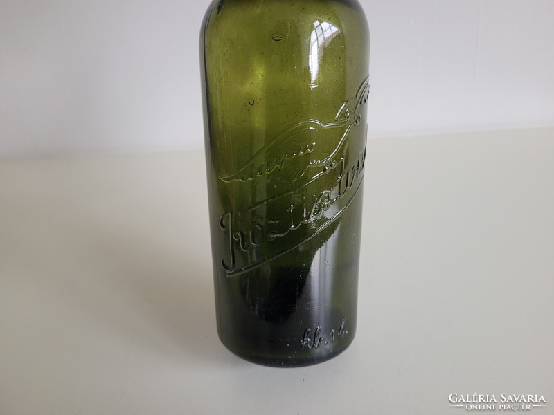 Régi zöld üvegpalack vintage italos üveg Köztisztviselők