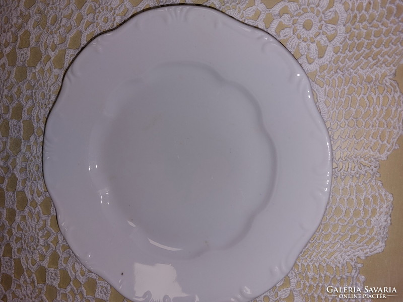 Zsolnay white 2 flat plates, 1 cake plate