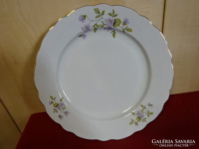 Bulgarian porcelain, round meat bowl, violet pattern, diameter 30 cm. Jokai.