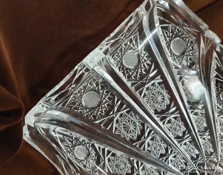 Lead crystal offering, tray.