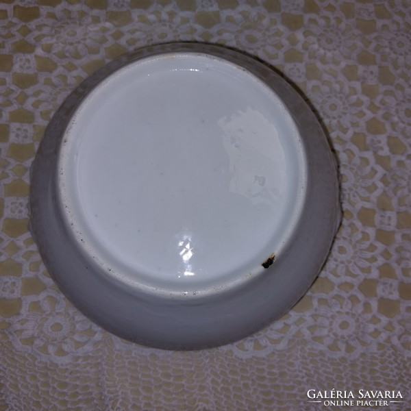 Old white coma bowl, vintage white porcelain soup bowl