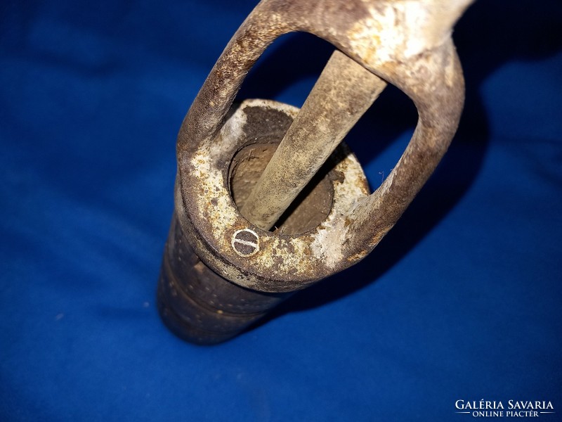 Antique cast iron wooden wine bottle stopper