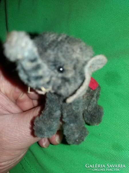 Antique traffic goods wire frame micro plush velvet lucky elephant figurine 8 cm as shown in the pictures