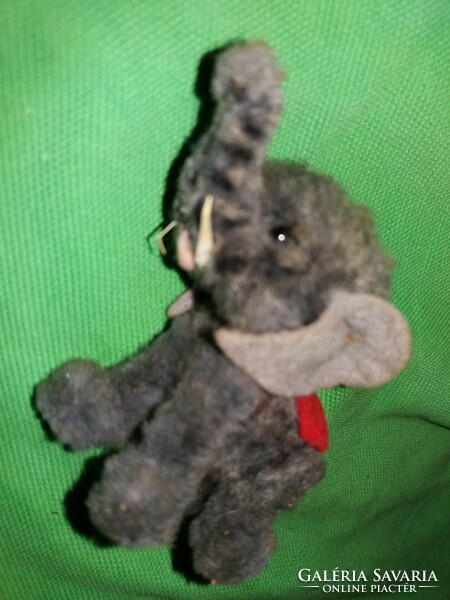 Antique traffic goods wire frame micro plush velvet lucky elephant figurine 8 cm as shown in the pictures