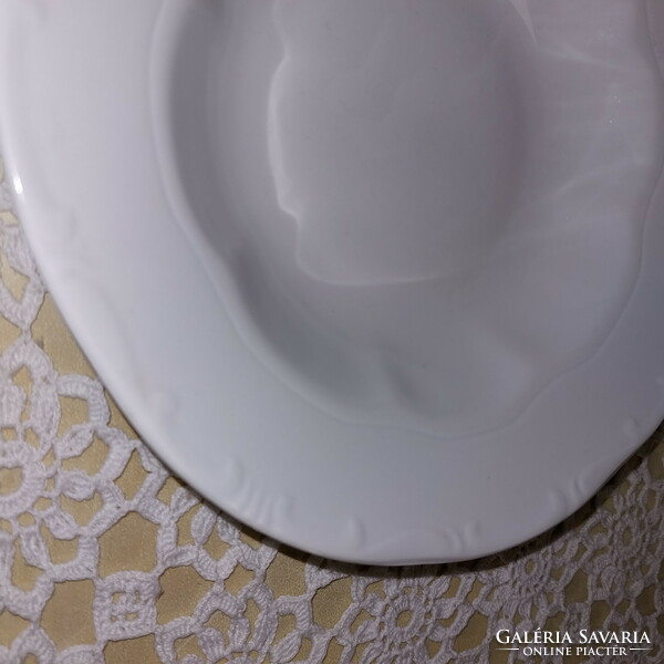 Zsolnay 1db fehér lapos+1db mély tányér