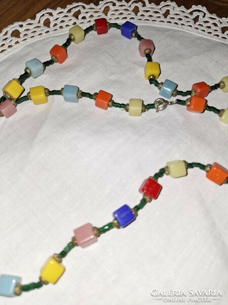 Murano glass cube necklace
