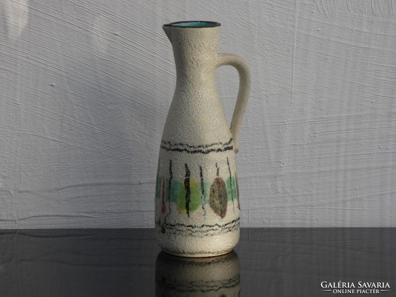 Jasba West German ceramic vase from the 1950s, a mid-century vase with interesting decor