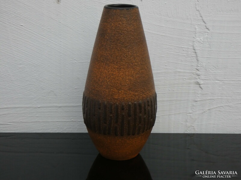 Veb haldensleben brown East German ceramic vase (ddr) with form number 3102-a 1970