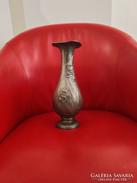 Art Nouveau pewter vase