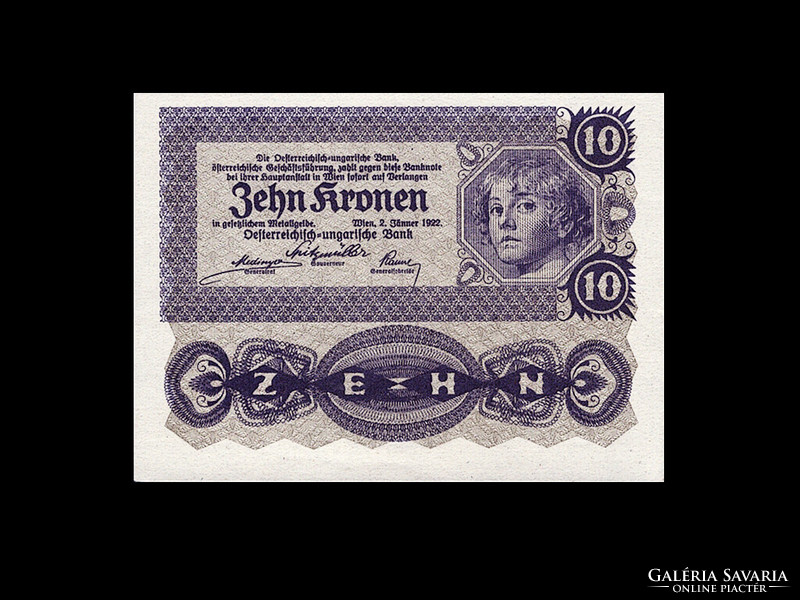 10 Korona - 1922 - Austro-Hungarian bank aunc unbent